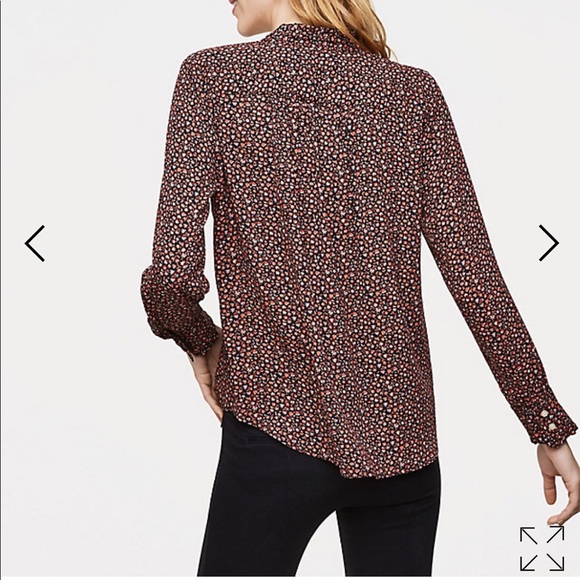 EEUC! LOFT Mini Floral Ruffle Utility Blouse - Picture 2 of 5
